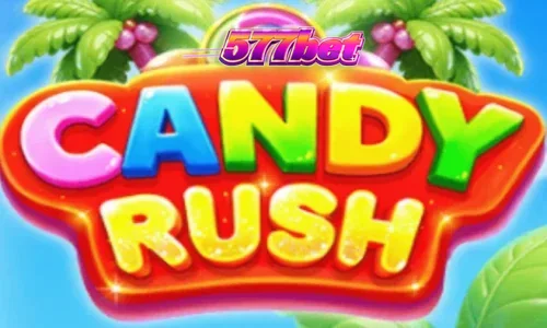Captura de tela do jogo Candy Rush em um dispositivo móvel, mostrando a grade 7x7 cheia de doces coloridos e botões de controle otimizados para toque.